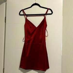 Revolve Red Satin Dress - size small